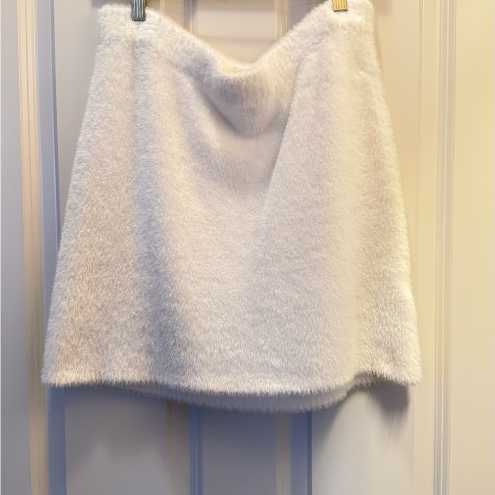 Hollister White Fuzzy Mini Skirt